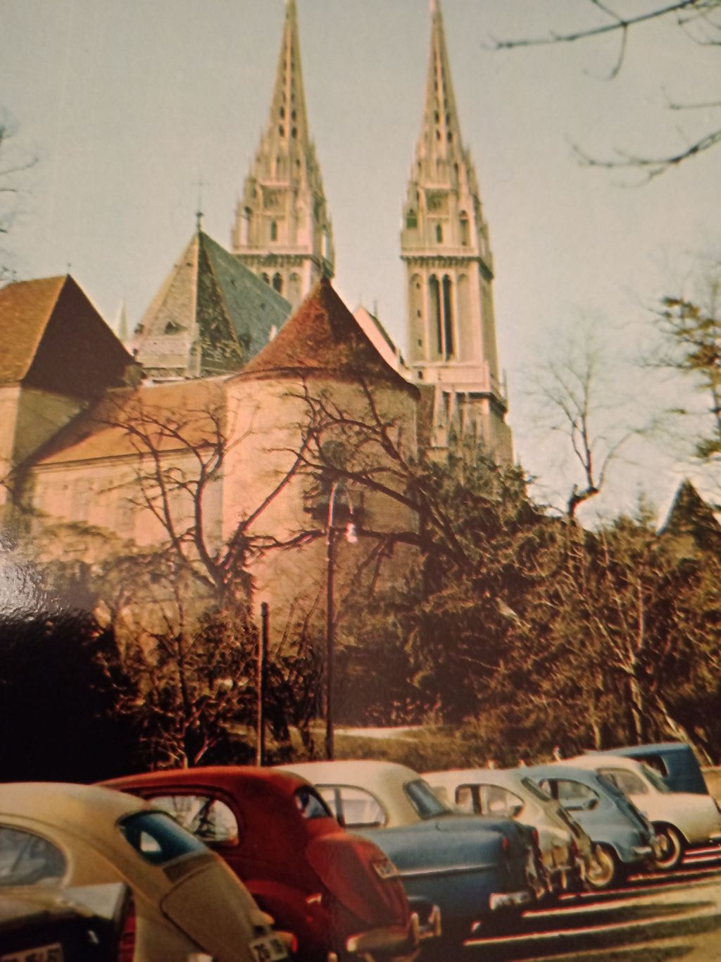 Langov trg. Katedrala. Razglednica 1960. godine